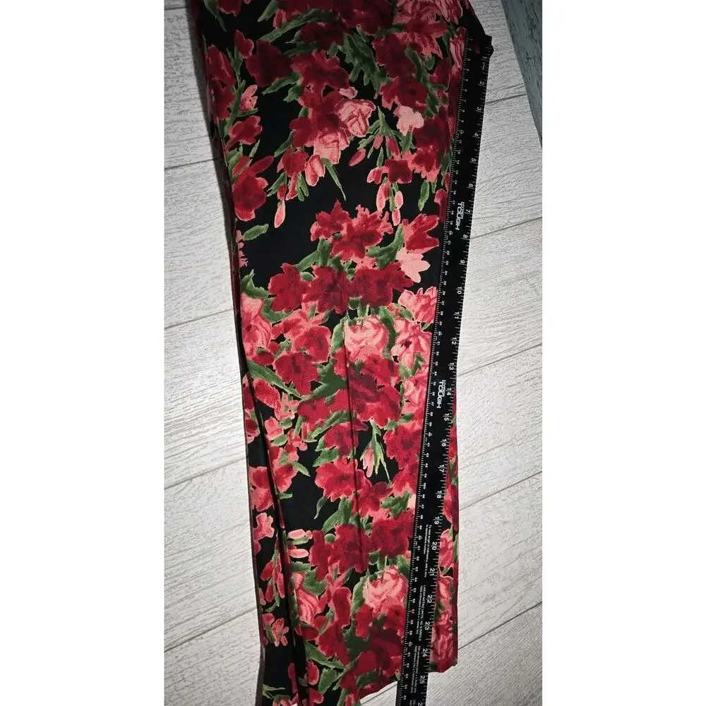 TALBOTS SIGNATURE Floral Blooms Multicolor Pockets Ankle Pants Size 6 Cottage